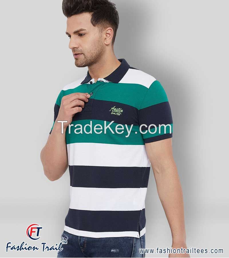 Collar Striper T-Shirts manufacturers, Suppliers, Distributors, exporters in India Punjab Ludhiana 