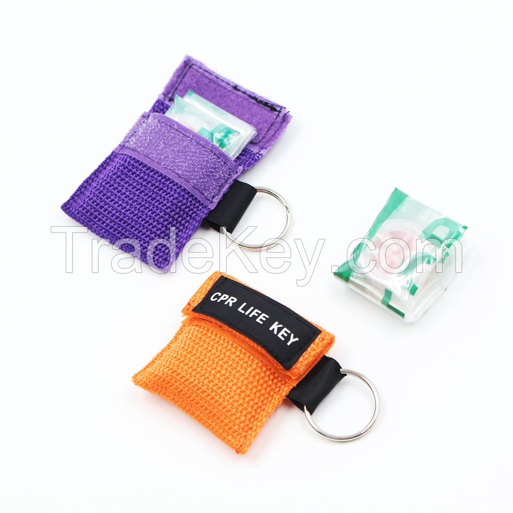 First Aid Rescue DisposableÂ CPRÂ Mask withÂ CPRÂ Mask Keychain Bag