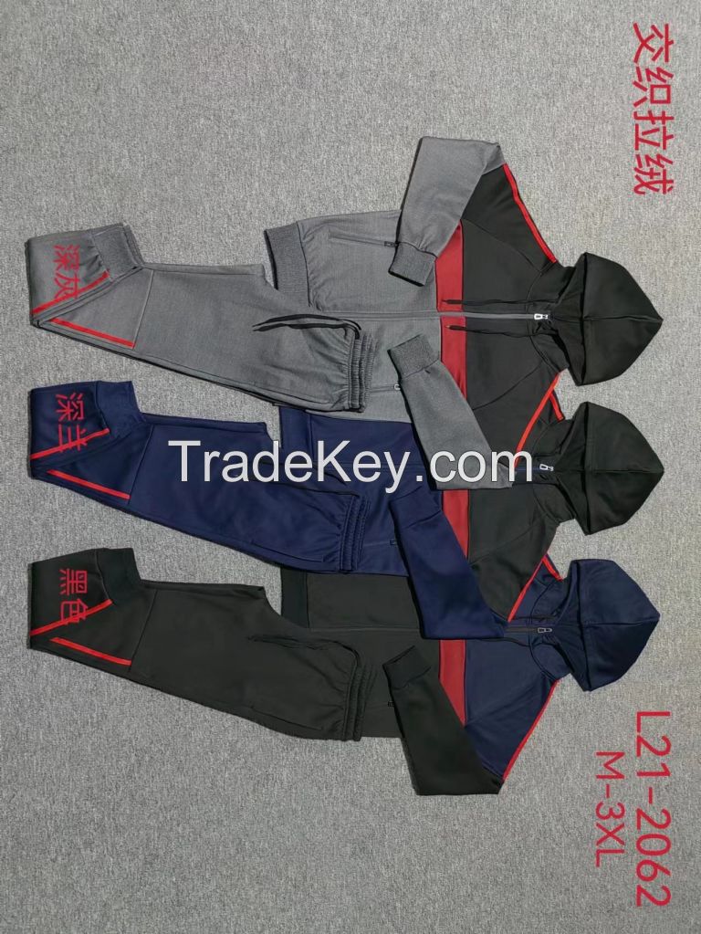 Oem Custom Logo Men 2 Piece Track Suit Set Sports Zip Hoodie Sweatsuit Tracksuit Mens Jogger Sets