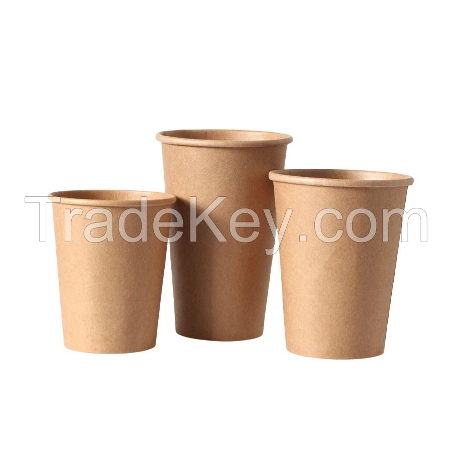 8oz 9oz 12oz Custom Printed Pe Coated Kraft Double Wall Paper Cup Wholesale Coffee Cup