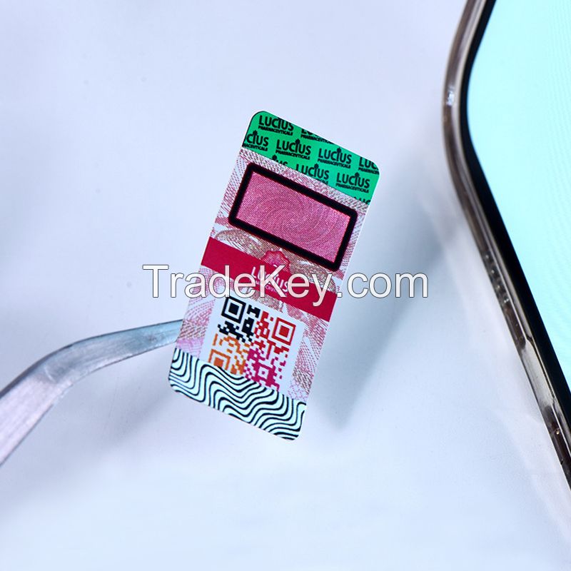 New arrival scratch off QR code hologram liquid crystal polarization light variation sticker security laser label