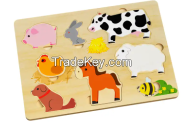 Safe and Environmentally Friendly ODM OEM Wooden Colorful Wooden Animal Jigsaw Puzzle