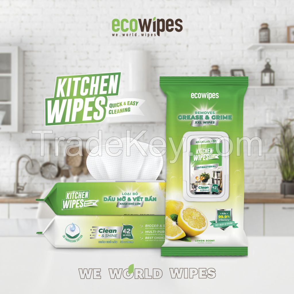 KITCHEN WIPES 42 SHEETS Household wipes, Cleaning wet wipes VIET NAM wet wipes