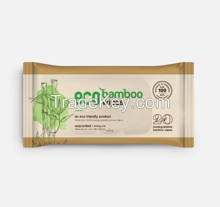 ECO BAMBOO WIPES 80 SHEETS High Quality From Vietnam