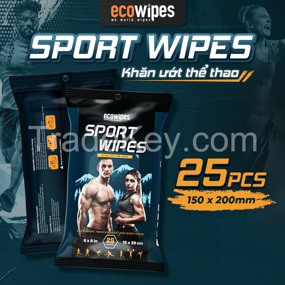 Sport wipes Non-woven spunlace High Quality From Vietnam Ecowipes Removes Sweat, Dirt And Body Odor