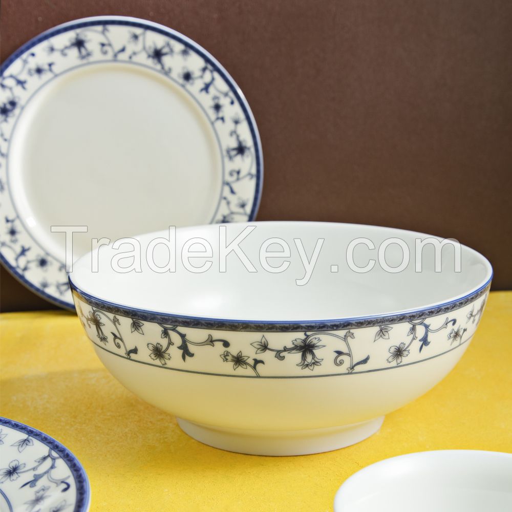 OEM Porcelain Blue flower A01 pattern Dinnerware Tableware Sets with 8 or 11 items made in Viet Nam wholesale manufacturer