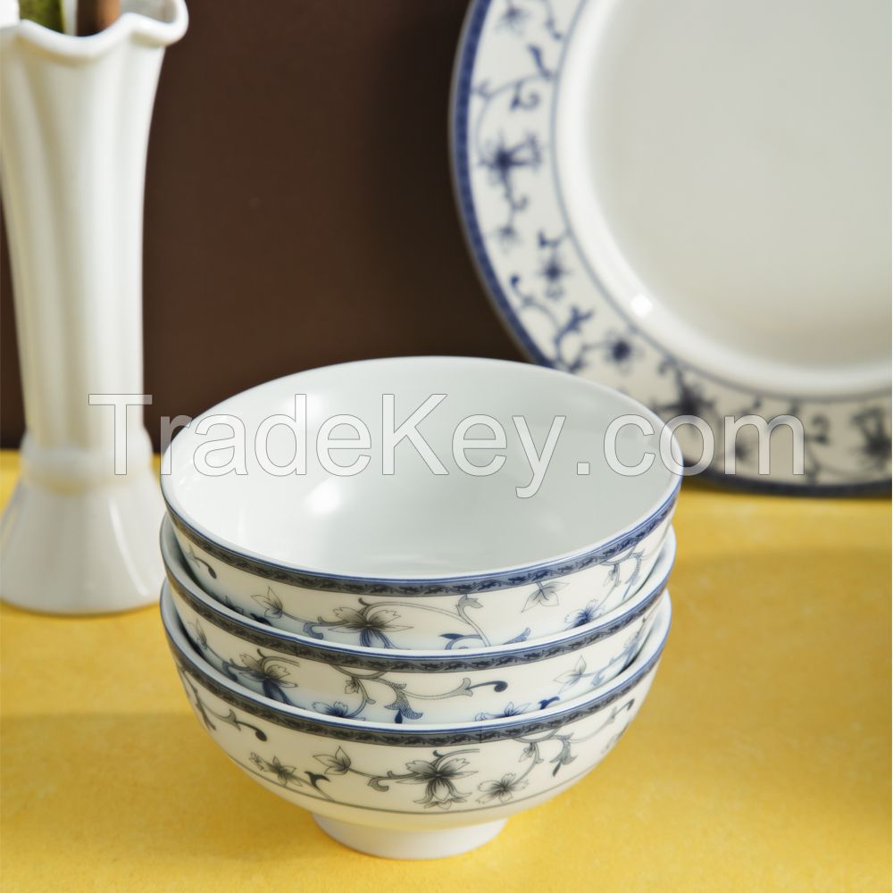 OEM Porcelain Blue flower A01 pattern Dinnerware Tableware Sets with 8 or 11 items made in Viet Nam wholesale manufacturer