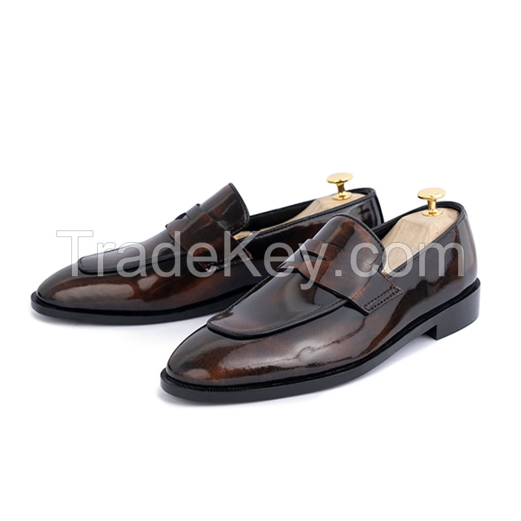 Leather Handmade loafer shoes for men's