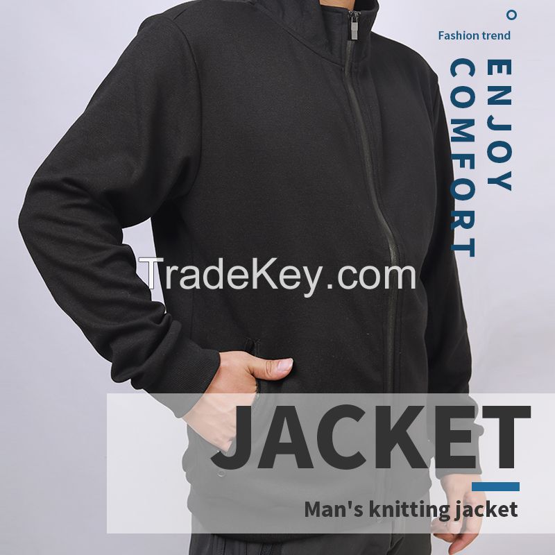 Man's knitting jacket ribbing on sleeve cuff hem Adult Fleece Zip Sweatshirt