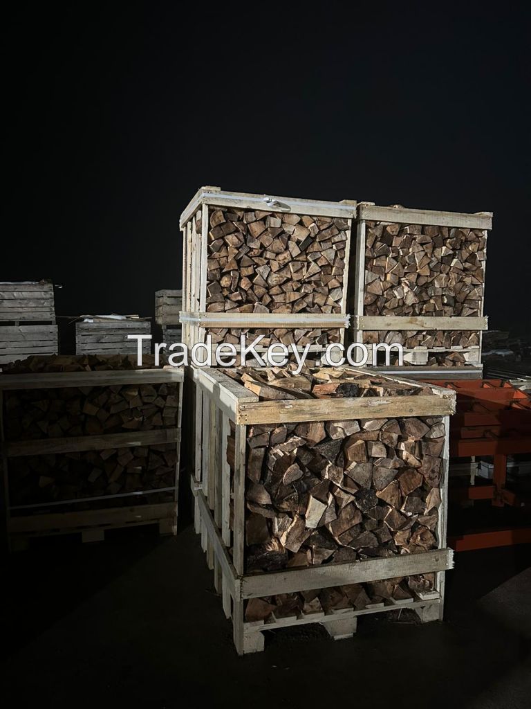 Dry firewood and wood pellets in bulk sale