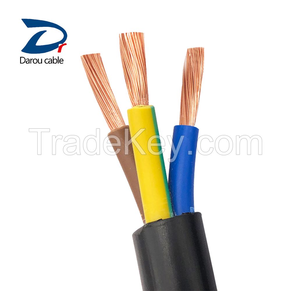 Kuwait 2.5mm PVC Insulation Copper Core Flexible Electric Wire and Power Cable Type RVV for House Wiring 2*1.5mm2