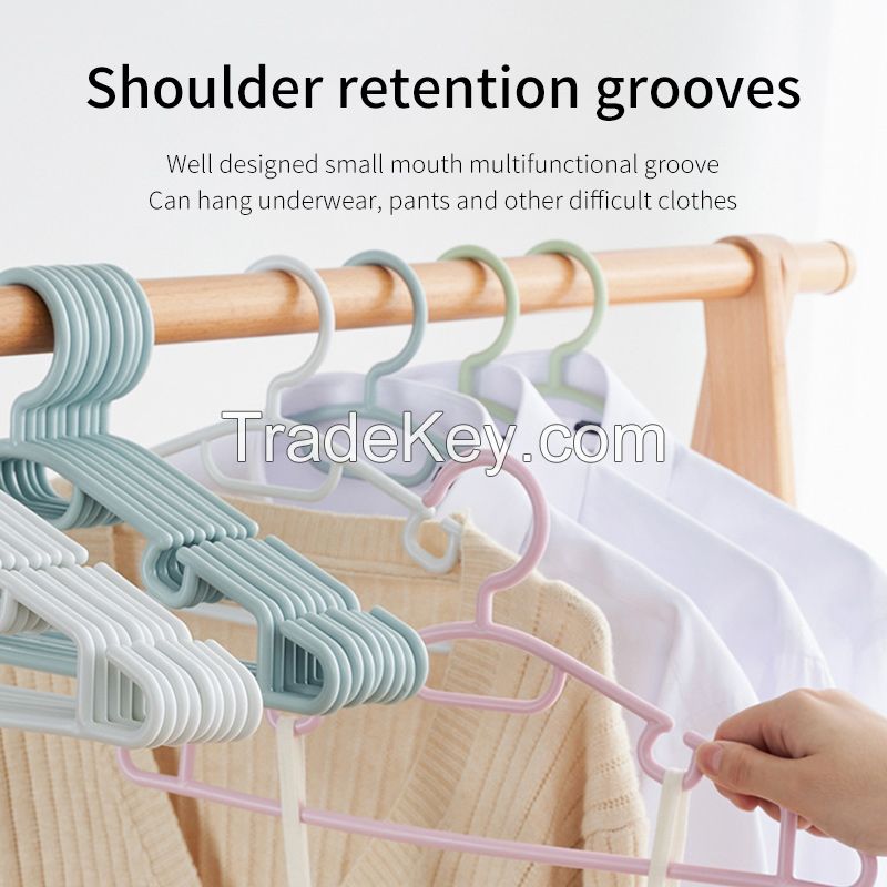Solid thickened plastic hanger multi-functional storage thickened seamless clothes support household adult drying non-slip clothes rack