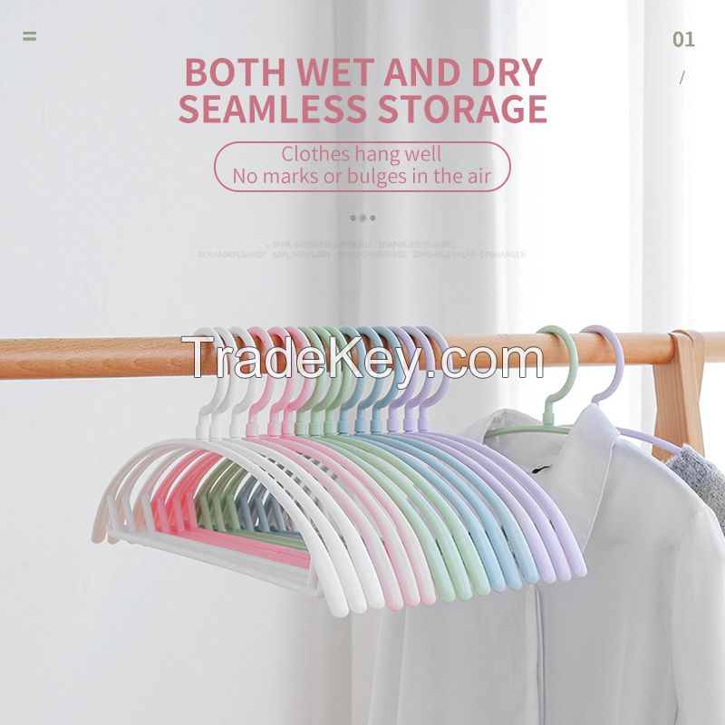 No trace clothes hanger drying clothes support household hanging clothes wide shoulder non-slip bold clothes drying dormitory plastic clothes hanger