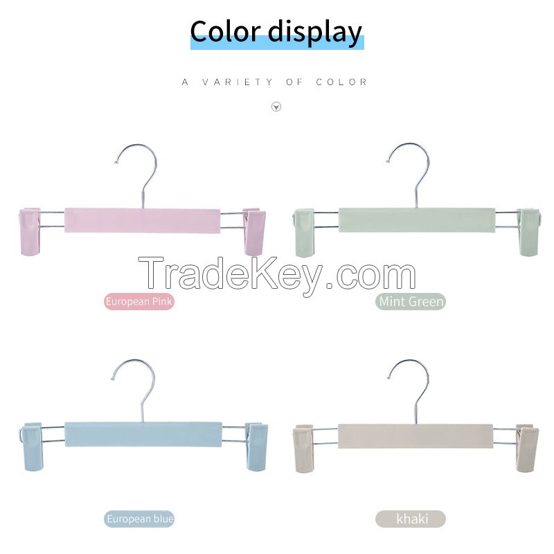Non-slip plastic hangers trousers rack pants clip skirt clip underwear rack cabinet frosted drying clothes hanging clothing store rack