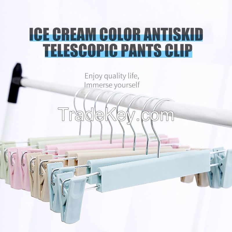 Non-slip plastic hangers trousers rack pants clip skirt clip underwear rack cabinet frosted drying clothes hanging clothing store rack