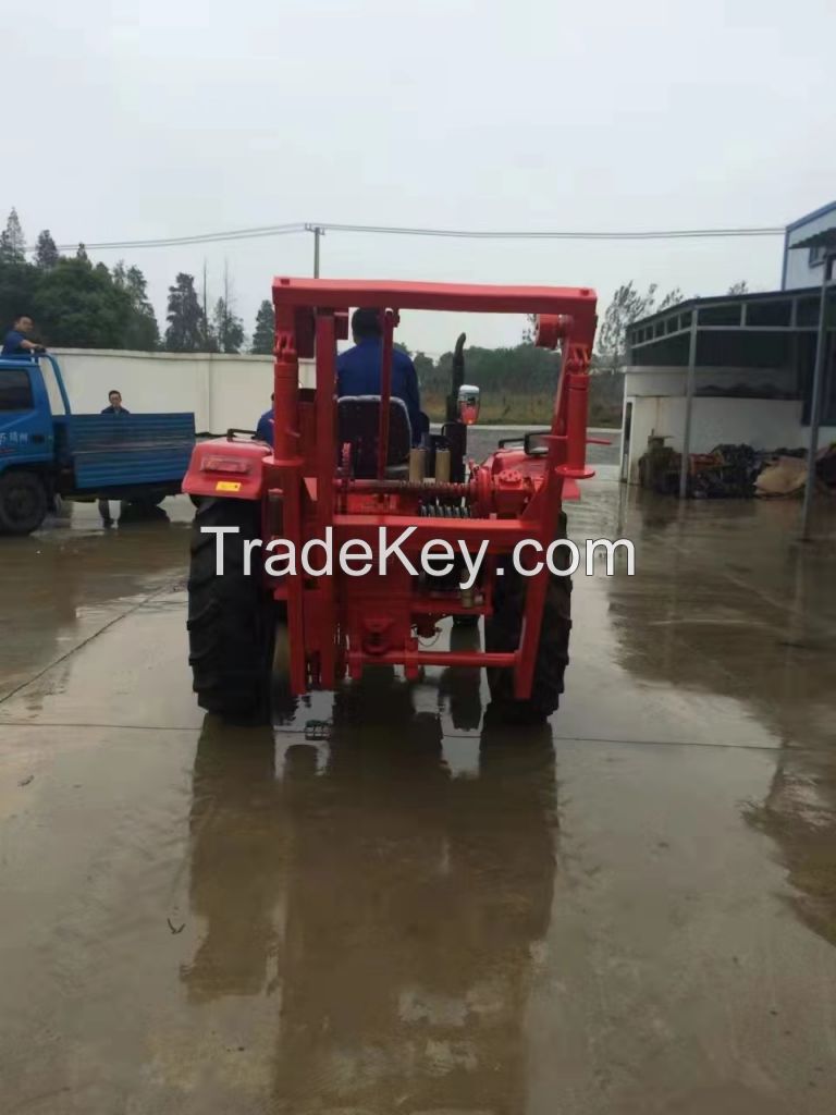 Hydraulic traction machine with adjustable speed and automatic protect