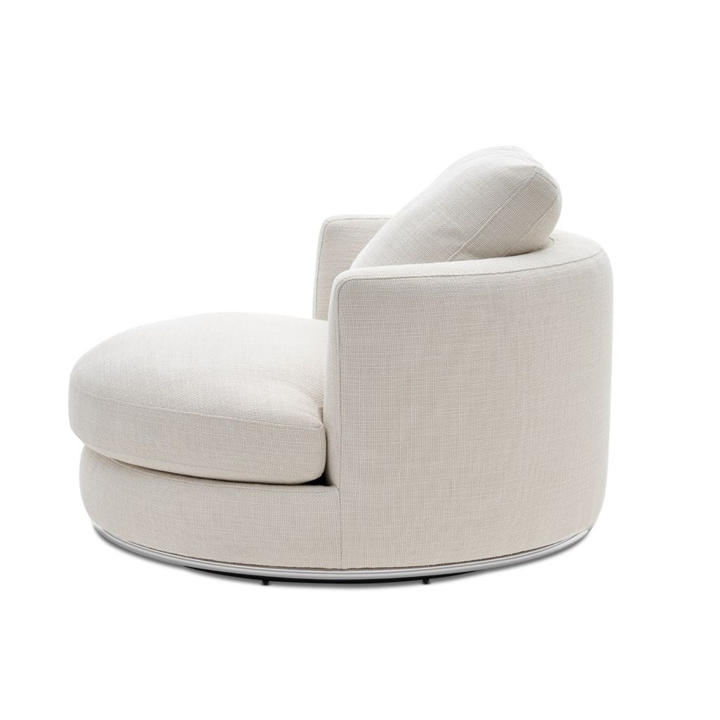 Yimi Hamilton Round Performance Fabric Swivel Armchair