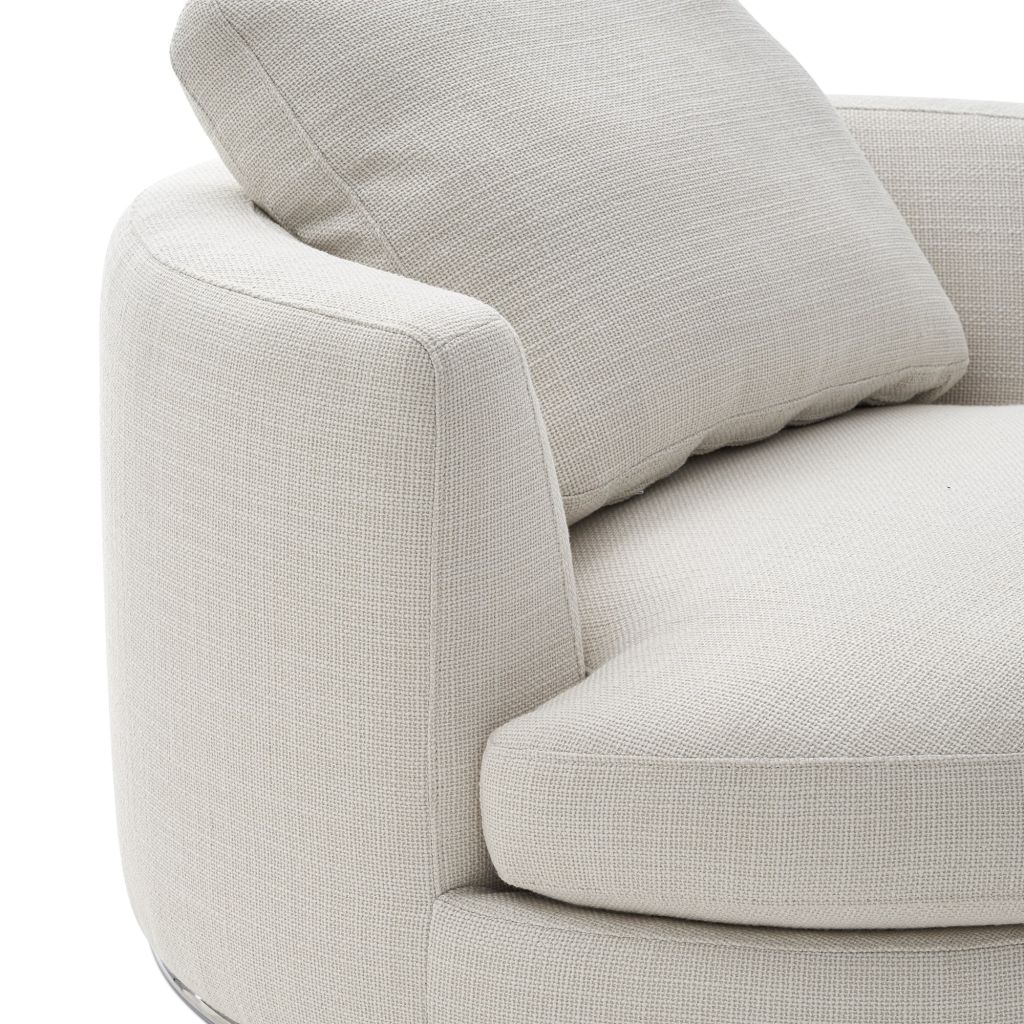 Yimi Hamilton Round Performance Fabric Swivel Armchair