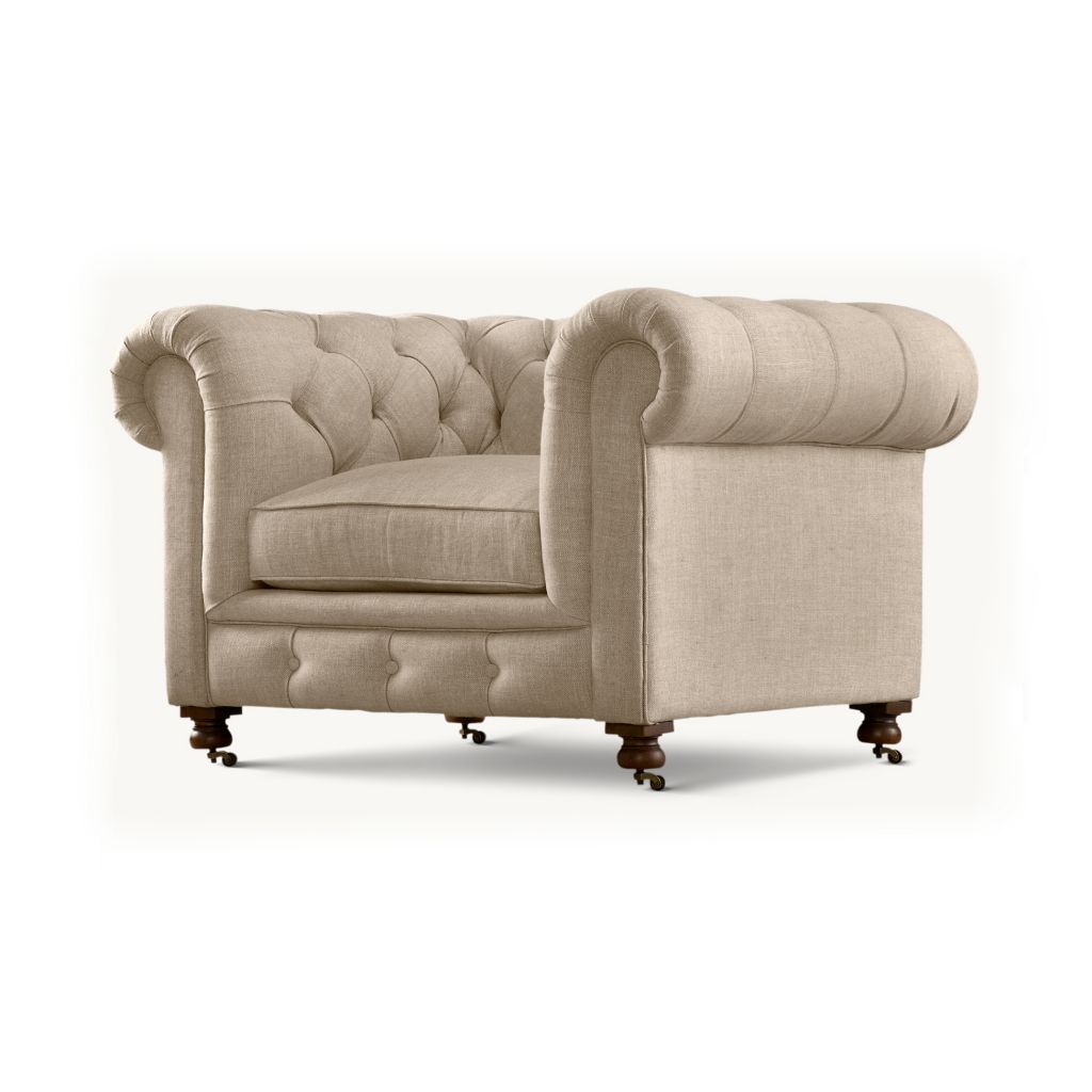 Yimi -  Antuqie Fabric Kensington Chair for Living Room, Single Seat Sofa