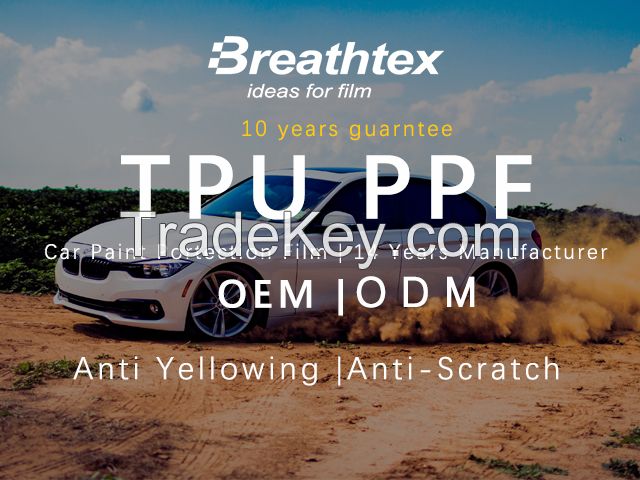 Breathtex Wholesales Super Gloss Anti-yellowing Self Healing 7.5mil TPU PPF Car Protection Film For Car Paint