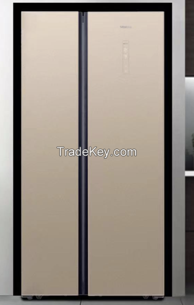 Large Capacity Embedded Household Refrigerator Air Cooled Glass Double Door