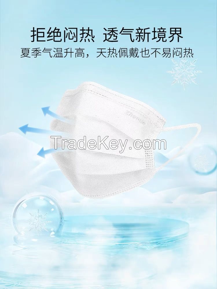 LeFu White medical surgical mask with three layers of protection for women, disposable, high appearance, small face, adults and children
