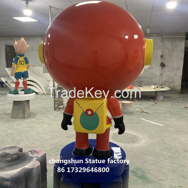 Fiberglass robot cartoon statue Custom factory Mall theme park decoration figure sculpture Outdoor decoration 