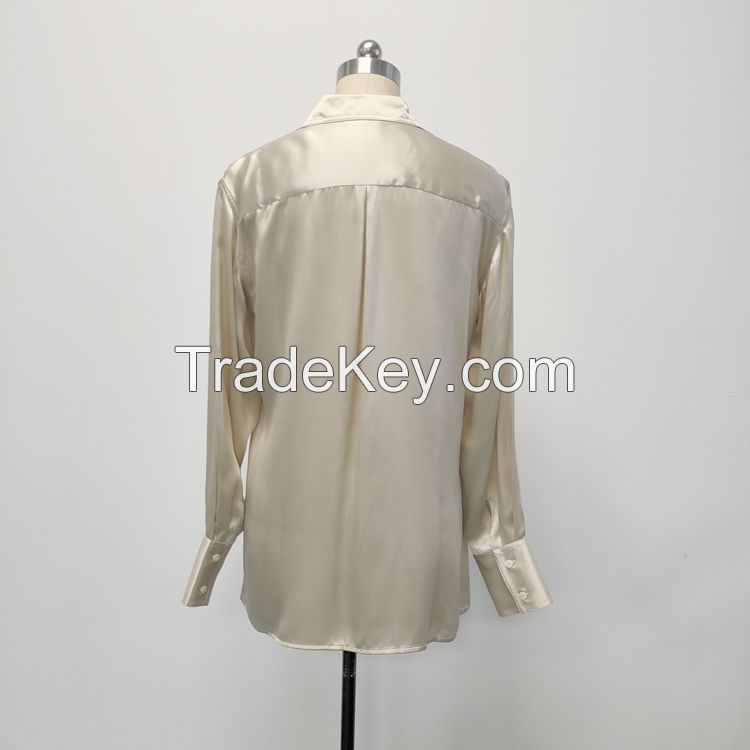 High quality 100% silk real mulberry silk blouse