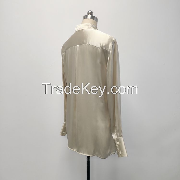 High quality 100% silk real mulberry silk blouse