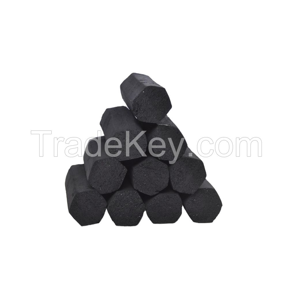 Cheap Price Wholesale 100% Coconut Shell Charcoal Shisha Hookah Charcoal Hexagonal Stick Shape From Brazil Supplier