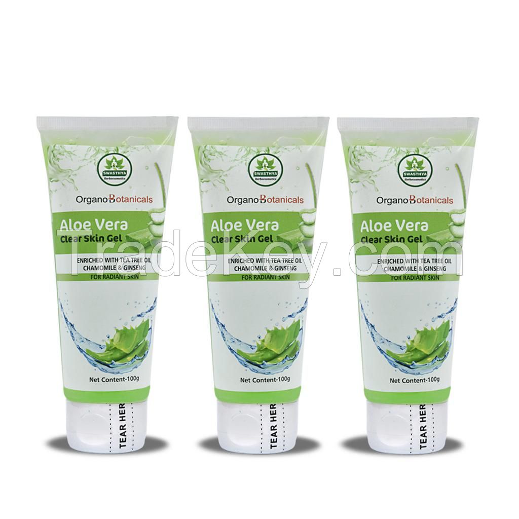 organobotanicals Aloe vera Clear Skin Gel-Pack of 4 -(100 g X 4))  (400 g)