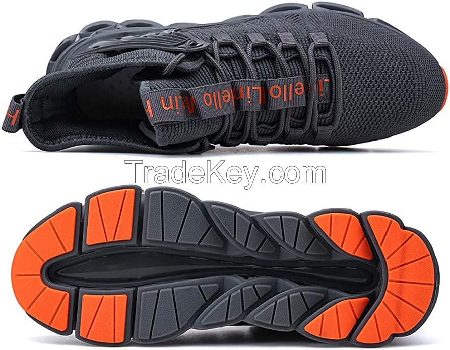 Hello MrLin Men's Running Shoes Non Slip Athletic Tennis Walking Blade Type Sneakers Hip Hop