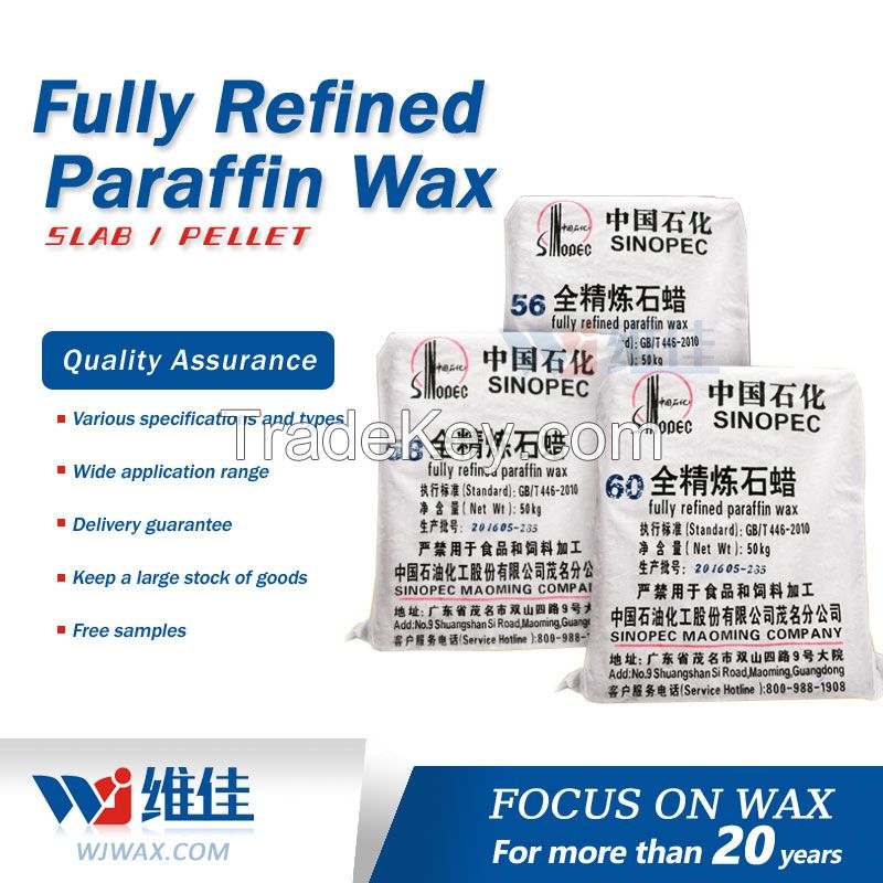 Sinopec brand fully refined paraffin wax 60