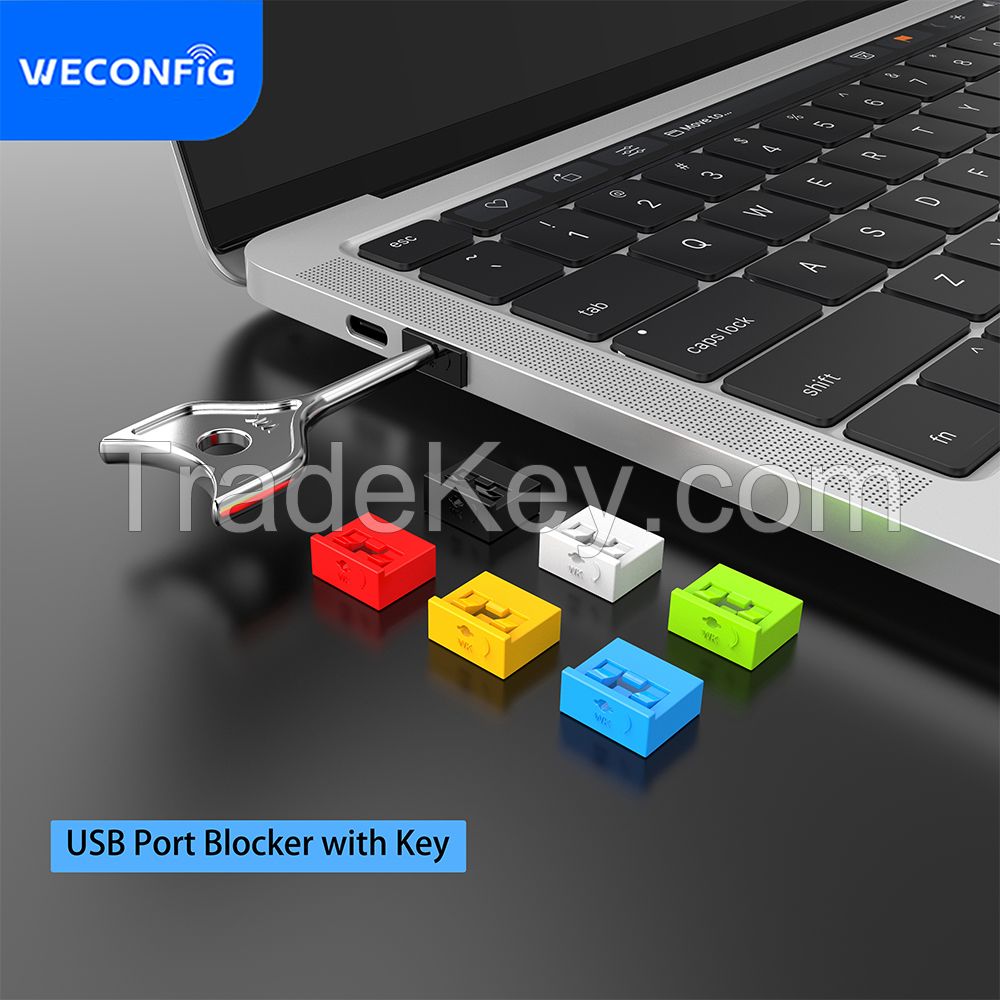 USB port blockers with key, USB port lock, 1set=10locks+1key