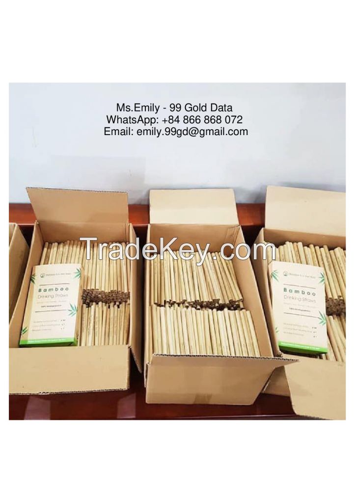 100% Natural Biodegradable Bamboo Straws High Quality From Viet Nam 99GD