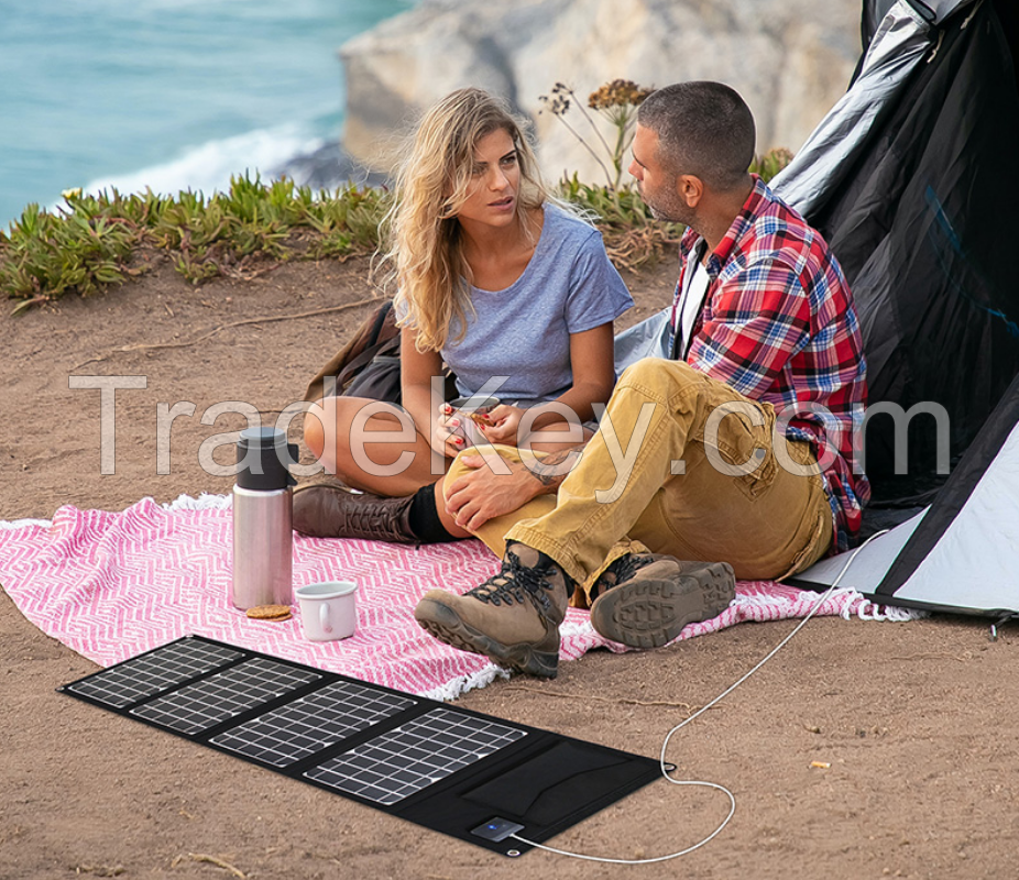 Monocrystalline silicon solar panel mobile phone outdoor portable photovoltaic power generation panel folding USB charger
