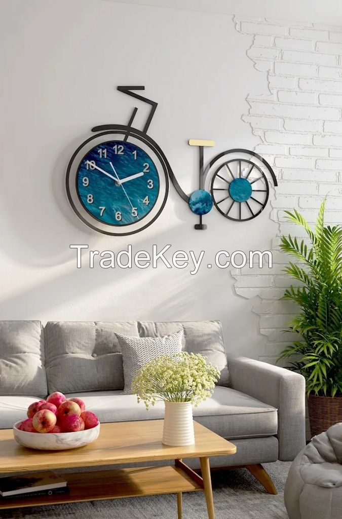 Wall Clock Bicycle Wall Decor Living Room Home Decoration
