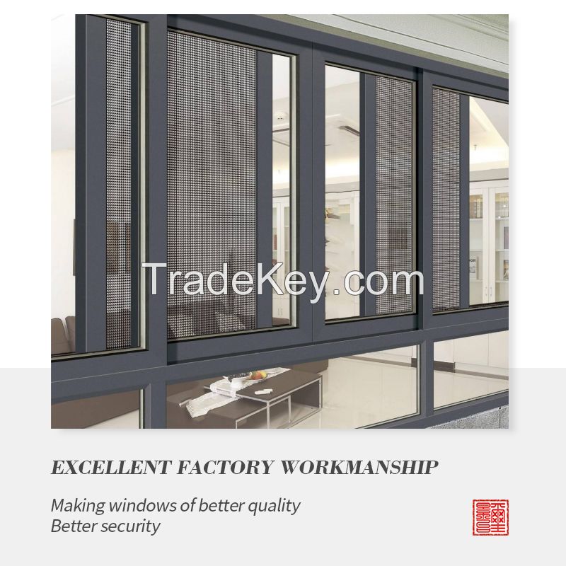 120 series three rail outdoor ordinary aluminum sliding window