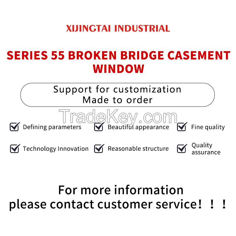 55 series aluminum wood bridge broken casement window