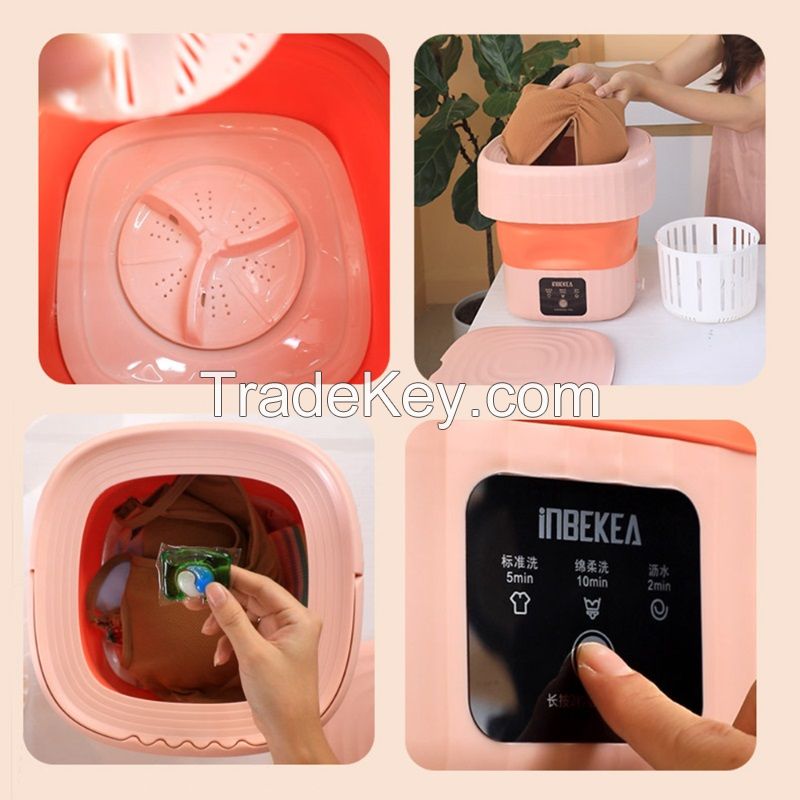 Folding Washer Small Underwear Sock Washing Machine Portable Camping Cleaning Machine