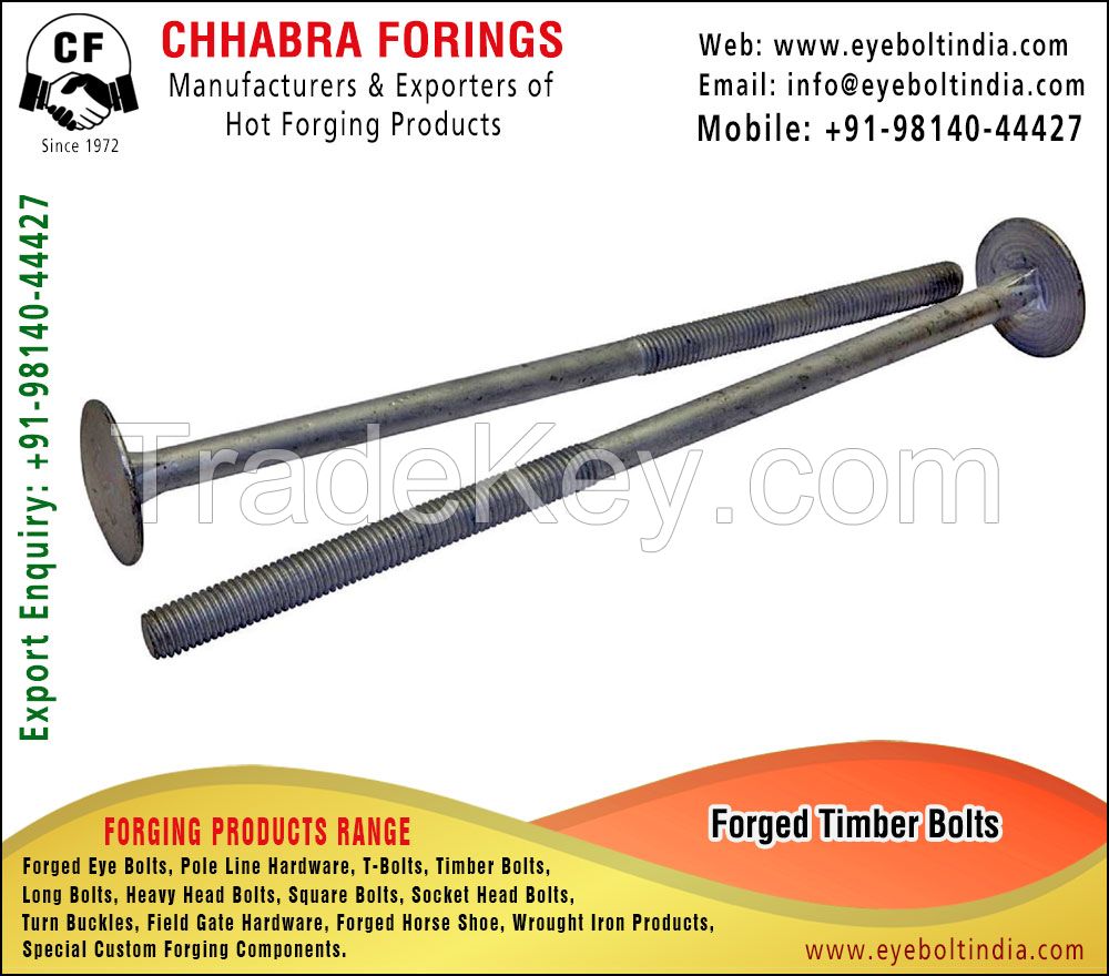 Timber Bolts manufacturers, Suppliers, Distributors, Stockist and exporters in India