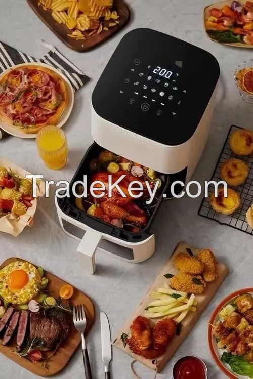 Lucky Air fryer Stainless Steel cover Double pot /basket Electric Deep Air Fryer Digital Control Airfryer