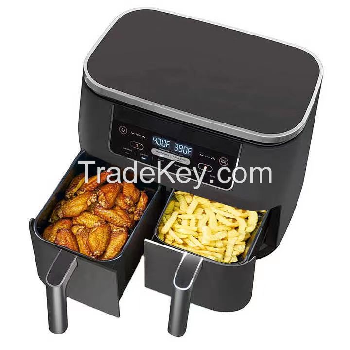 Lucky Airfryer Household 9L Touch Screen Double Air Fryer Electric Deep Fryer Oven Smart Air Fryers With 2 Independent Baskets