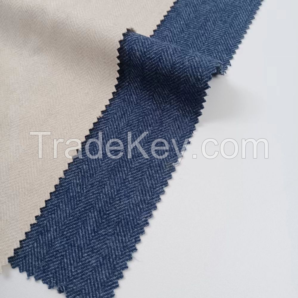 Herringbone wool suit jacket fabric