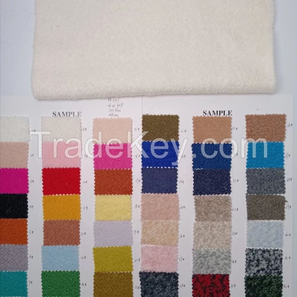 Boucle Wool Winter Knitted Polyester Blended Garment Fabric