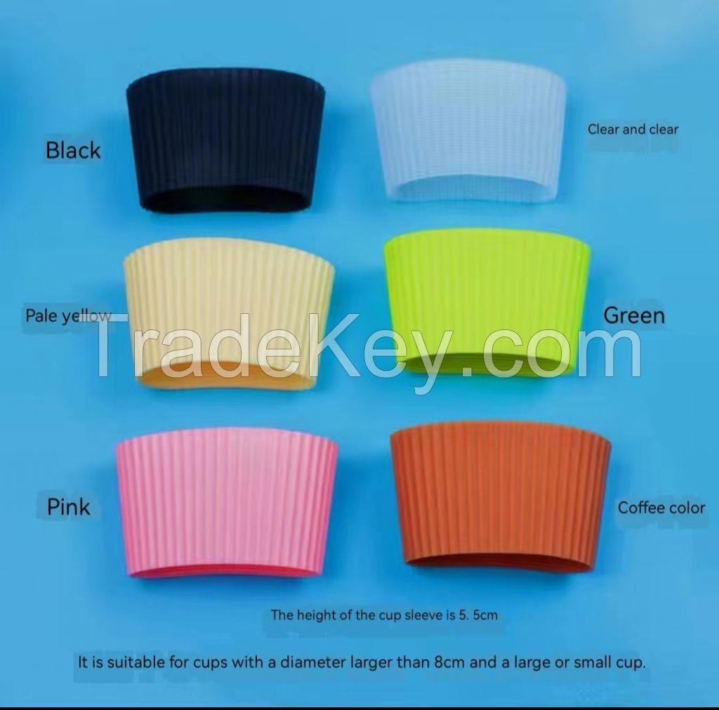 Tapered silicone cup cover thickened glass water cup anti-skid cover heat-resistant and heat-proof heat insulation set coffee cup tea cup protective cover