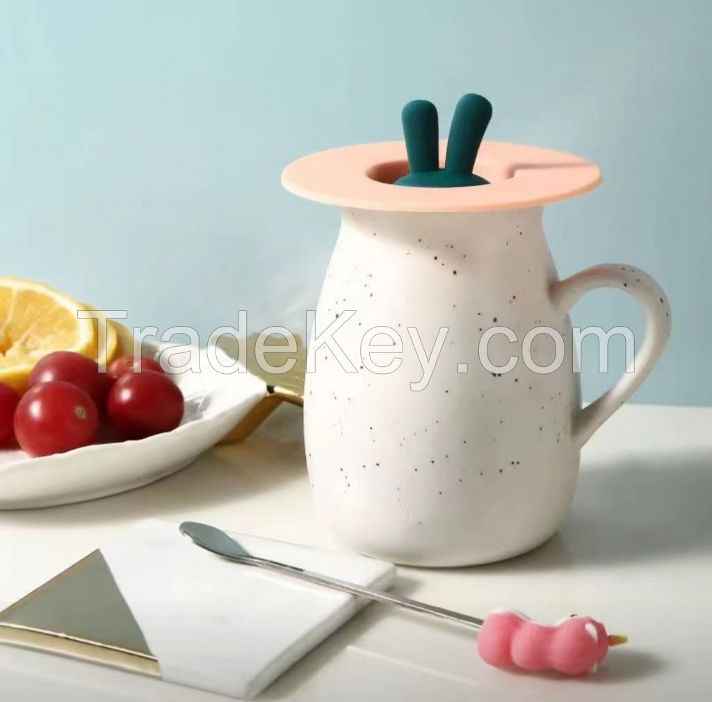 Food grade silicone cup lid leak proof mug lid cup accessories dustproof universal cup lid ceramic cup