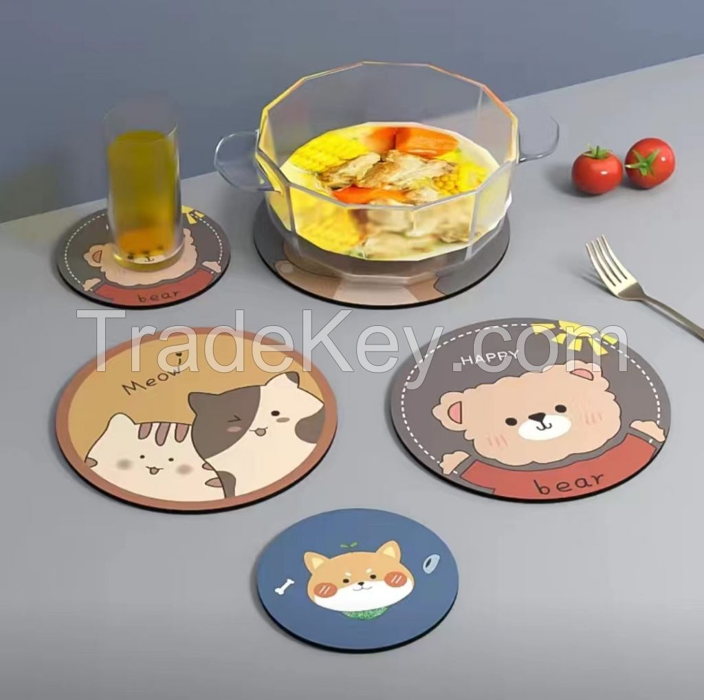 Heat insulation cushion cup mat anti-hot table mat silicone pad plate mat ins minimalist style.