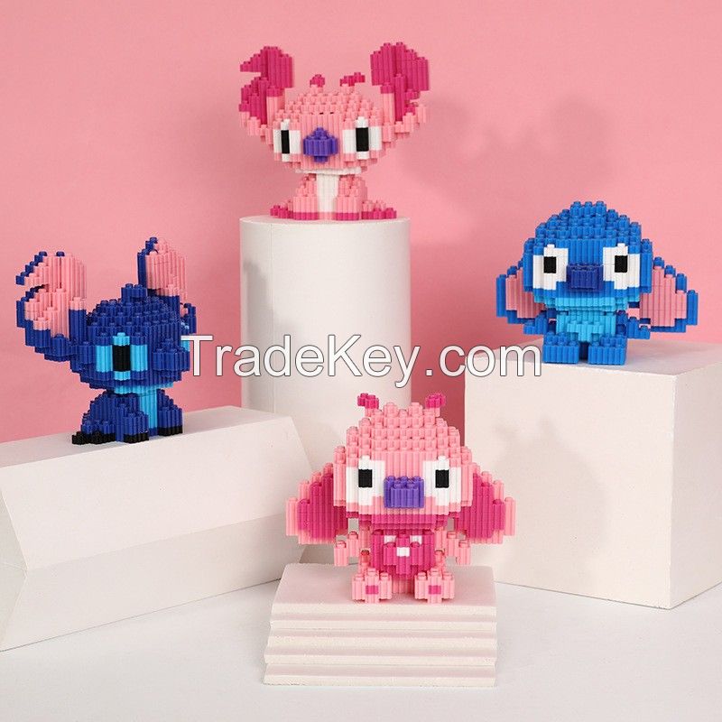 Children's Gift HOT 2022 Cartoon Stitch Compatible with Legoed DIY Assembling Particles Kids Toys Micro Building Blocks