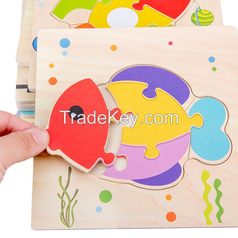 Children's Wooden multi type jigsaw creative toy foreign trade final order